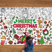 ราคา PEUTIER คริสต์มาสยักษ์โปสเตอร์ระบายสี 12 จิตรกรรมปากกา, 43.3x31.5in Merry Christmas ขนาดใหญ่ภาพวาดแบนเนอร์ผ้าปูโต๊ะ Xmas หัตถกรรมสําหรับเด็ก Party Supplies กิจกรรมวันหยุด (46111496664)