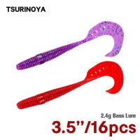 ราคา TSURINOYA 3.5in 16pcs Grub Soft Fishing Lure 2.4g Bass Lure Jig Head Tackle Grub Worm Soft Baits Crankbait (18837964803)