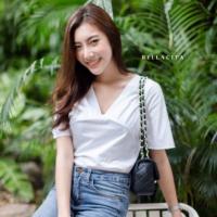 ราคา เสื้อยืดคอวี ป้าย BELLACITA สีน้ำตาลนู๊ด (3140387012)