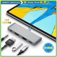 ราคา 4 in 1 USB C Hub Type-C Dock สําหรับ iPad Air 4 Air 5 Mini 6 Pro 11 12.9 "2018-2021 4K HDMI อะแดปเตอร์ USB-C PD ชาร์จ USB 3.0 แจ็คหูฟัง 3.5 มม. อุปกรณ์ต่อพ่วงอุปกรณ์คอมพิวเตอร์ (55908741030)
