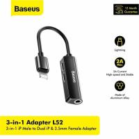 ราคา Baseus Adapter Converter Hub 3 in 1 Port Lightning to Audio Jack 3.5MM (41225195598)