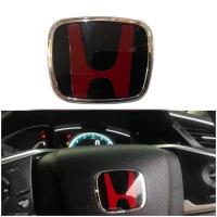 ราคา โลโก้พวงมาลัยแป้นแตรHONDAสีดำแดง size Bขนาด 5 x 4.1 Cm สำหรับ Jazz City Civic Accord CRV Hr-v และรุ่นอื่นๆบริการประทับดี (10490553077)