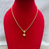 ราคา สร้อยคอสามห่วงระย้าหัวใจ ขนาด 1 บาท ความยาว 18/20 งานไมครอน (24683079586)