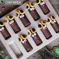 ราคา ​​CHEFMADE แม่พิมพ์ Financier 10 เซลล์ไม่ติดสี่เหลี่ยมสีเหลืองหิมะเค้กกระทะคุกกี้ Bakeware WK9839​​ (50408914035)