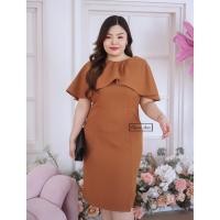 ราคา Maya-สีน้ำตาล Plus size Fashion อก40 42 44 46 และ 48 เสื้อผ้าไซส์ใหญ่ ชุดเดรสแฟชั่นสาวอวบคนอ้วนใส่ไปงานขาวดำหรือทำงาน (27275577258)