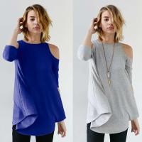 ราคา เสื้อคนอ้วน เสื้อยืดไซส์ใหญ่ คอกลม ไหล่เว้า(สีเทา)(สีน้ำเงิน) (791283191)