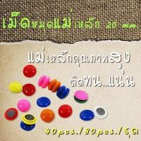 ราคา เม็ดแม่เหล็ก หมุดแม่เหล็กติดผนัง ขนาด 20 mm แพ็คละ 40/80 เม็ด คละสี อุปกรณ์สำนักงาน สื่อการสอน (1637939981)