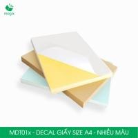 ราคา MDT01 - 1 PACK (50 แผ่น) ของกระดาษรูปลอกขนาด A4 - กระดาษสําหรับพิมพ์ออเดอร์ สติ๊กเกอร์ สติ๊กเกอร์มีกาวในตัว - หลากสี (44811665857)