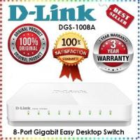 ราคา D-LINK DGS-1008A 8 PORT GIGABIT UNMANAGED DESKTOP SWITCH 10/100/1000Mbps (16897594782)