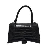 ราคา กระเป๋า Hourglass XS Handbag Crocodile Embosses Black Matte B Hardware Balenciaga❤️ มือสองไม่มีสาย (26609047966)