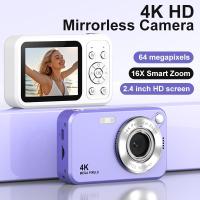 ราคา กล้องดิจิตอล 64MP 4K HD พร้อมซูม 16X, ไฟ LED เติมแสงและตัวกรอง - กล้องนักเรียน Autofocus แบบพกพา, กล้องพกพาขนาดกะทัดรัดสําหรับถ่ายภาพ/Vlogging/กลางแจ้ง (45059570567)