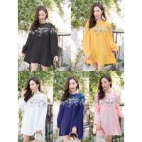 ราคา มินิเดรส แต่งลูกไม้ ปักลายดอก สาวอวบ (3310204149)