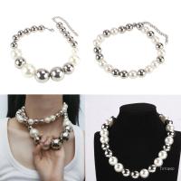 ราคา Top Elegant Pearl Bead Necklace Temperament Collar Necklace Statement Jewelry Clavicle Chain Women Necklace (49062099192)