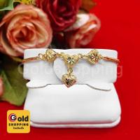 ราคา สร้อยข้อมือทองลายกระดูกงูคั่นหัวใจ ความยาว 6 นิ้ว สร้อยข้อมือห้อยจี้หัวใจ งานพร้อมส่ง ทองหุ้ม ทองชุบ (20742431039)