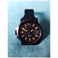 ราคา มือสอง Men's Puma Ultrasize Black And Orange 50 Bold PU103911001 Silicone Watch (4356028254)