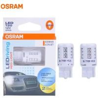 ราคา 2pcs OSRAM OSRAM LED T20 W21W 7440 12V 3W LED สีแดงขับรถมาตรฐานรถ LED ไฟเบรคไฟสัญญาณ 80% ประหยัดพลังงาน 7705R (47707752641)