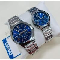 ราคา นาฬิกาคู่รัก Casio รุ่น MTP-V300D-2A และ LTP-V300D-2A2 นาฬิกาสายแสตนเลสสีเงิน หน้าปัดน้ำเงิน -ของแท้ 100% รับประกัน1ปี (14993311825)