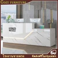 ราคา เคาน์เตอร์ counter bar โต๊ะขายของเคาน์เตอร์ โต๊ะคิดเงิน โต๊ะรับแขก +LED กว้าง 60 ซม. สูง 100 ซม. (24859537872)