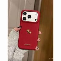 ราคา เคสโทรศัพท์ เหมาะสําหรับ iPhone 7 8 X XS XR XSMAX 11 12 13 14 15 16 17 Pro max Plus Air ปีใหม่หนังสีแดงเนื้อสามมิติ Gilding Pony กันกระแทกกันกระแทกป้องกันกรณีรวมทุกอย่าง เคส TZKN (47903194207)