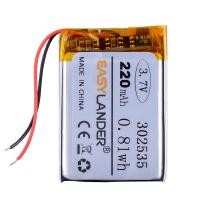ราคา 302535 3.7V 220mAh Rechargeable li Polymer Li-ion Battery For toys smart watch mp3 mp4 bluetooth earphone speaker DVR G (28962429182)