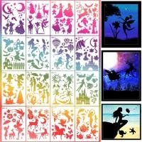 ราคา แฟนตาซีลายฉลุสําหรับจิตรกรรมบนไม้นํามาใช้ใหม่ฝันแม่แบบงานฝีมือ ทําเอง สมุดภาพ 16 ชิ้น ภาพเงา ศิลปะอุปกรณ์ (44561031322)