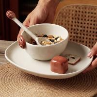 ราคา ช้างมีความลับ Retro Retro Bread Bowl Plate Tableware ชุด Jingdezhen Stoneware Rice Bowl Cartoon ของ (40450311353)