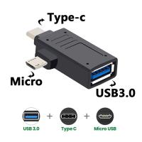 ราคา อะแดปเตอร์ OTG 2-in-1 Micro USB และ Type-C ถึง USB 3.0 อะแดปเตอร์สําหรับโทรศัพท์มือถือ/แท็บเล็ต OTG อะแดปเตอร์แปลงสําหรับ Samsung Galaxy S10 Macbook USB C OTG (19996628215)