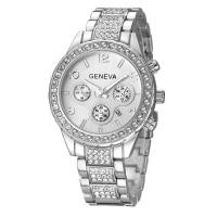 ราคา นาฬิกาผู้หญิง GENEVA GENEVA นาฬิกาผู้ชาย Diamond-studded Three-Eye Steel Band ปฏิทินนาฬิกาข้อมือ 2026.4.14 (45509926183)