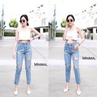 ราคา ทักแชทก่อนสั่งค่ะ Minimal style กางเกงยีนส์ทรงบอย (2183036241)