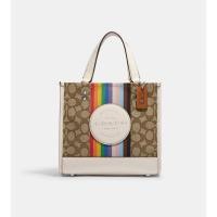 ราคา แท้ % กระเป๋าสะพาย Coach Dempsey Tote 22 In Signature Jacquard With Rainbow Stripe And Coach Patch (23447418545)