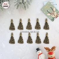 ราคา ตัวห้อยหัวซิป จี้ จำนวน 10 ชิ้น รูปต้นคริสต์มาสมีดาวแขวนลูกบอล โลหะสีทองเหลือง งาน DIY (รหัส ywx0002) (24077677043)