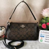 ราคา COACH F58321 MESSICO TOP HANDLE POUCH IN SIGNATURE (460842690)