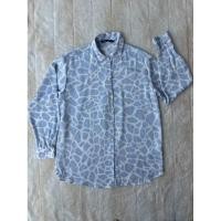 ราคา zaraเสื้อเชิ้ตลายสัตว์สีน้ำเงินผ้าซาติน Zara Animal Print Satin Shirt in Blue (46358081735)