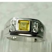 ราคา แหวนบุษราคัม 1 กะรัต ตัวเรือนเงินแท้ (18736342475)