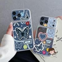 ราคา ผีเสื้อกางเกงยีนส์ Patchwork เคสโทรศัพท์สําหรับ OnePlus Nord N300 N200 N30 SE N20 CE5 CE4 Lite 5 3 5G 4G น่ารัก Heart Star PU ปกหนังปลอกนุ่ม (46262746004)