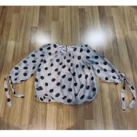 ราคา เสื้อผู้หญิงแขนยาว อก 34 นิ้ว ผ้าชีฟอง มีซับใน สีน้ำตาลลายจุด คอกลม ปลายเสื้อจั๊มยางยืด หลังคอติดกระดุม เสื้อผ้ามือสอง (22987851211)