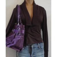 ราคา No. 0024 y2k wrap cardigan top เสื้อแขนยาวทรง wrap สีน้ำตาลเข้ม ดีเทลผูกเอว คอ knit best fits XS–S (45458913574)