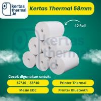 ราคา 10 ม้วนกระดาษ RECEIPT กระดาษ 57X40 58X40 กระดาษม้วน EDC THERMAL MINI BLUETOOTH PRINTER 58 มม. / CASH RECEIPT 57X40 CORELESS (49558487003)