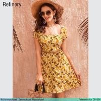 ราคา USED Refinery - Yellow Floral A Line Dress | เดรสสั้นสีเหลือง สีดำ เดรสทรงเอ ลายดอก แขนสั้น สายฝอ แท้ มือสอง (44758977039)