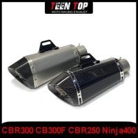 ราคา Motorcycle Carbon Fiber Exhaust Escape System CBR300 CB300F CBR250 Ninja400 Motobike Silencer 51MM (54254974018)