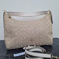 ราคา เหมือนใหม่ กระเป๋าสะพายไหล่ มีสายสะพายยาว สามารถถอดได้ มือสองของแท้Coach F58284 East/West Celeste Convertibleสีขาวลายซี (10387957368)