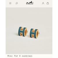 ราคา [NEW] Hermes Mini Pop H Earrings Bleu Jean With Gold Hardware (23830085217)