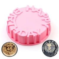 ราคา Happy Birthday Baking Pan Round Mousse Silicone Mold DIY Cake Baking Tray Ovenware Kitchen Bakeware Pastry Tool (26137216728)