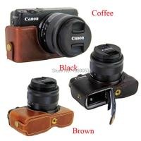 ราคา ใหม่ เคสกระเป๋าใส่กล้อง หนัง PU สําหรับ Canon EOS M10 EOS M100 EOS M200 (17242532509)