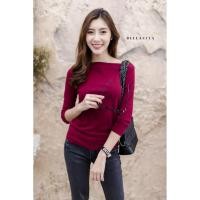 ราคา #173เสื้อปาดไหล่ แขนห้าส่วน งานป้าย Bellacita (1562714926)
