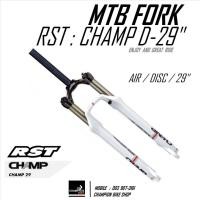 ราคา โช๊คหน้าจักรยาน29นิ้ว โช๊คลม RST : CHAMP 29" DISC ซางธรรมดา28.6mm สีขาว (25153663038)