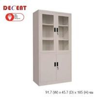 ราคา DECENT ตู้เอกสารเหล็ก บานเปิด 3 ฟุต รุ่น 6-FC-H2 บนกระจก-ล่างทึบ (12703723006)