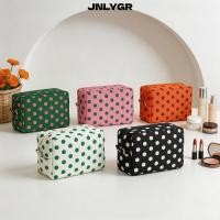 ราคา JNLYGR กระเป๋าแต่งหน้า, Dot Pattern Water Resistance Cosmetic Storage Bag, Stylish Large Capacity Storage Pouch Women (24648271442)