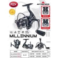 ราคา รอกสปินนิ่ง ATTACKER MILLENNIUM-2500 ระบบแขนหมุนเกลียว มีสปูนตื้นแถมในกล่อง (25913921528)