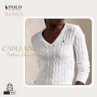 ราคา [New_ของแท้%_พร้อมส่ง]_Polo Ralph Lauren-Women-Sweater ไหมพรมคอวี สีขาว Women Size L (29168570689)